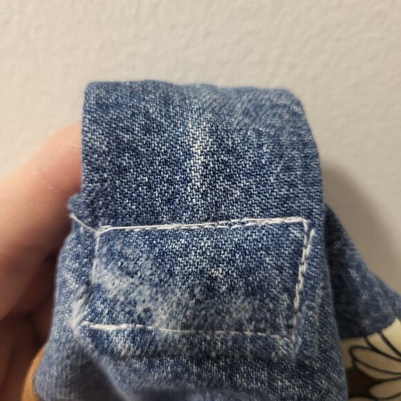 OOAK Upcycled Denim & 70s Vintage Floral Crossbody Bag - Boho/Retro - Picture 9 of 9